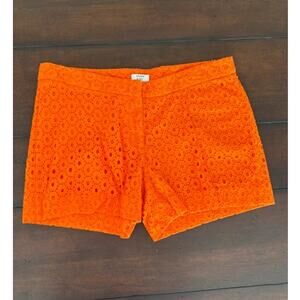 Crown‎ & Ivy Size 6 Orange Shorts w/ Lace Overlay